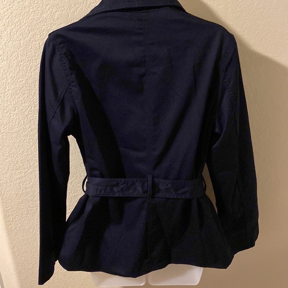 Merona Belted Trench Coat. Size L. Navy blue! - Picture 2 of 4